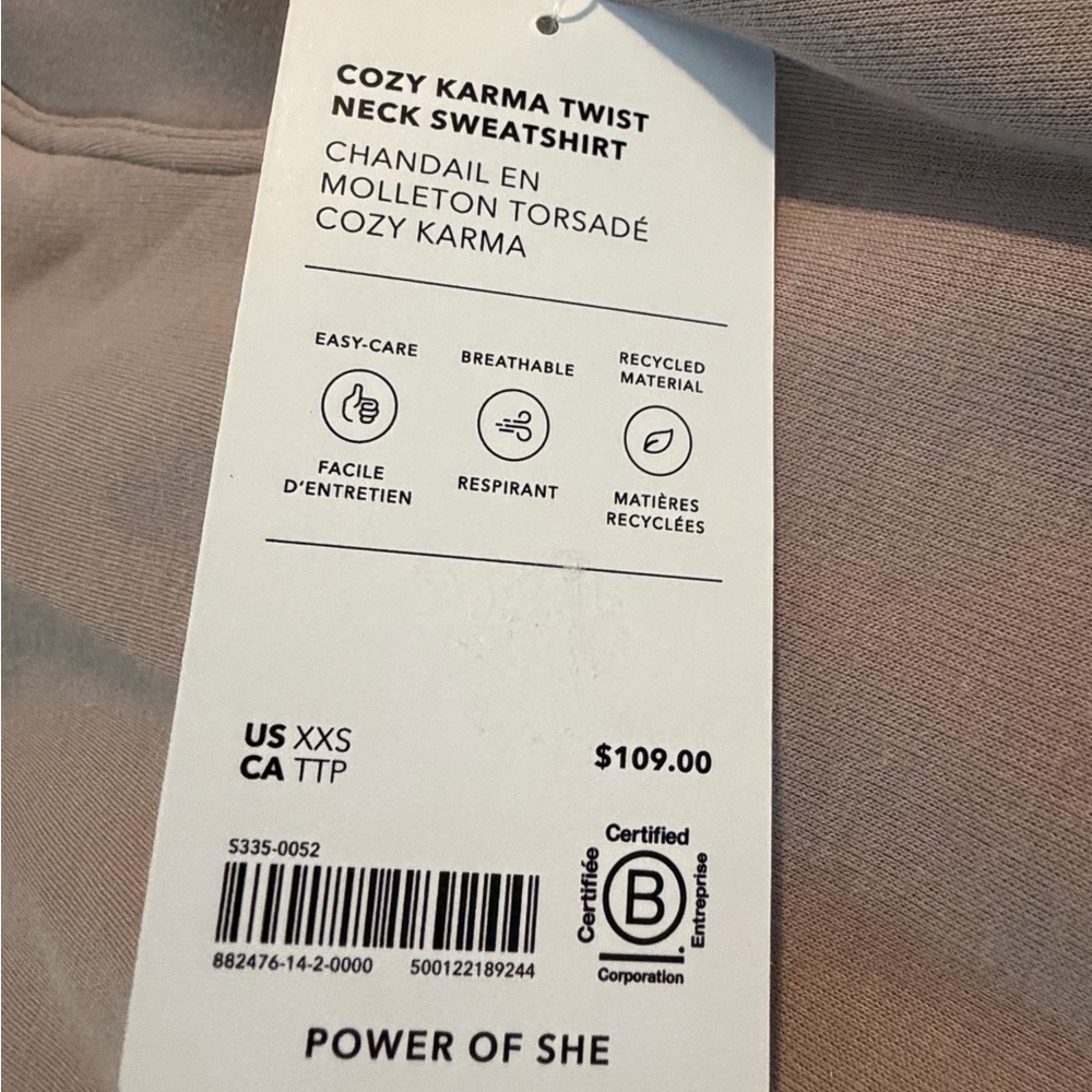 Athleta brand Cozy Karma Twist Neck Sweatshirt - Picture 3 of 6